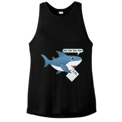 Funny Dun Dun To Do List Shark Ladies PosiCharge Tri-Blend Wicking Tank