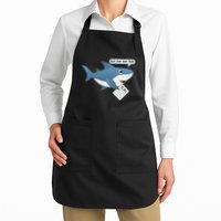 Funny Dun Dun To Do List Shark Full-Length Apron With Pockets