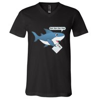 Funny Dun Dun To Do List Shark V-Neck T-Shirt