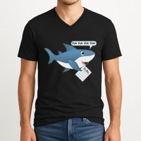 Funny Dun Dun To Do List Shark V-Neck T-Shirt