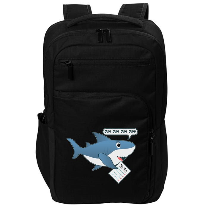 Funny Dun Dun To Do List Shark Impact Tech Backpack