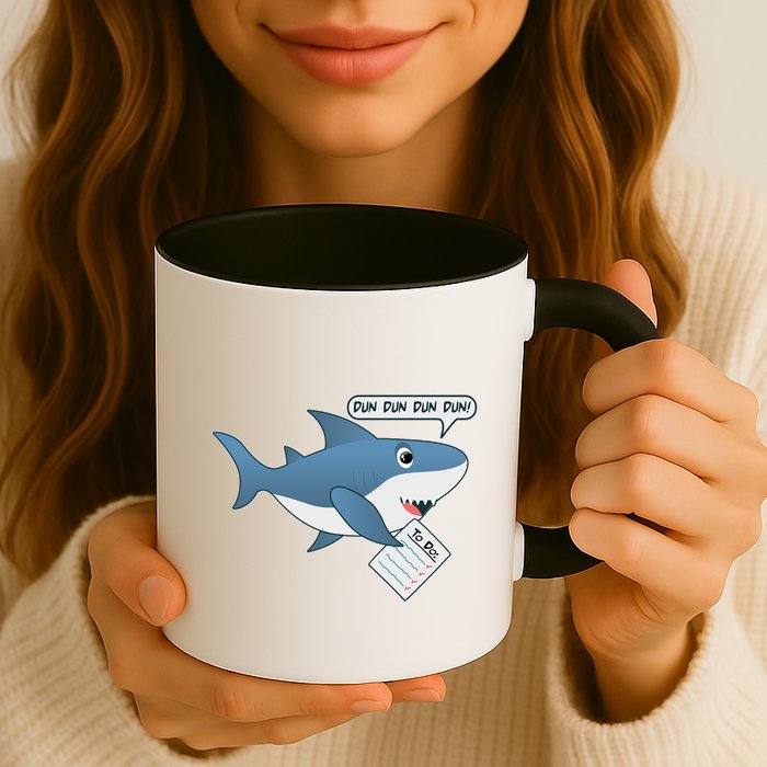 Funny Dun Dun To Do List Shark Mug