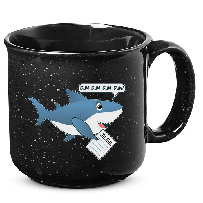 Funny Dun Dun To Do List Shark 15oz Campfire Ceramic Mug