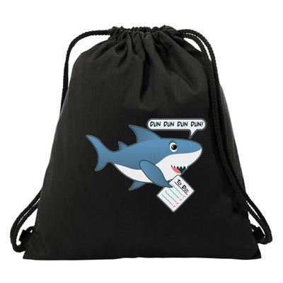 Funny Dun Dun To Do List Shark Drawstring Bag