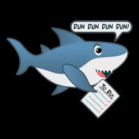 Funny Dun Dun To Do List Shark Drawstring Bag