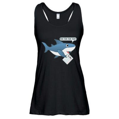 Funny Dun Dun To Do List Shark Ladies Essential Flowy Tank
