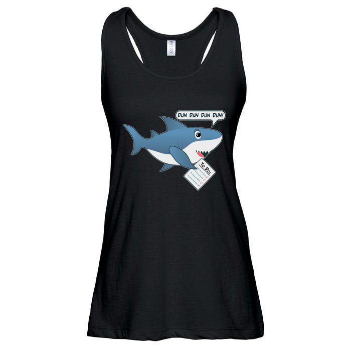 Funny Dun Dun To Do List Shark Ladies Essential Flowy Tank