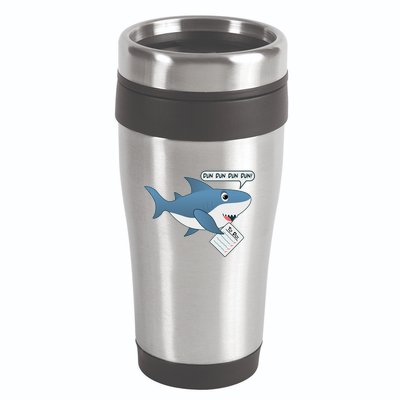 Funny Dun Dun To Do List Shark 16oz Travel Tumbler