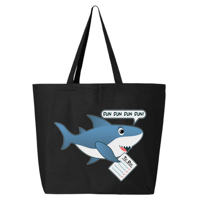 Funny Dun Dun To Do List Shark 25L Jumbo Tote