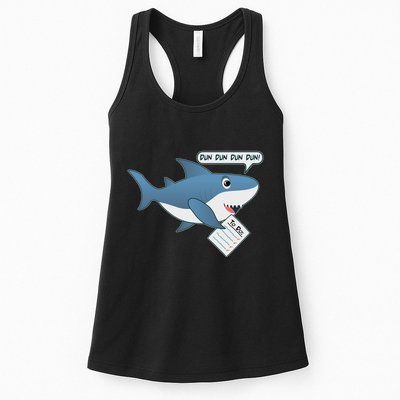 Funny Dun Dun To Do List Shark Womens Tank Top