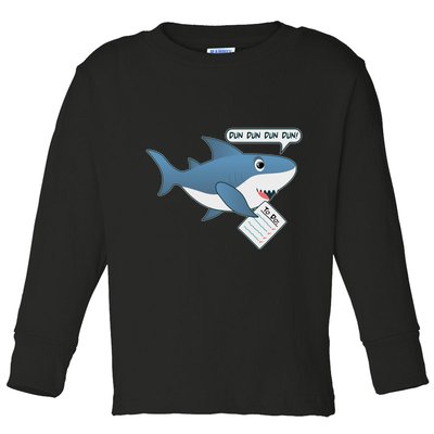 Funny Dun Dun To Do List Shark Toddler Long Sleeve Shirt