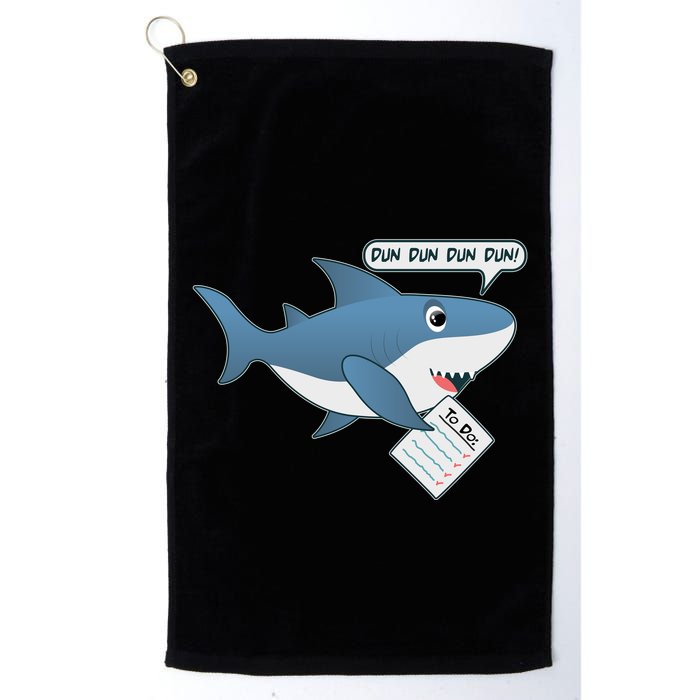 Funny Dun Dun To Do List Shark Golf Towel