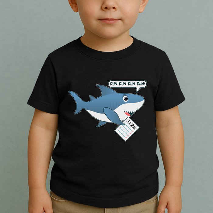 Funny Dun Dun To Do List Shark Toddler T-Shirt