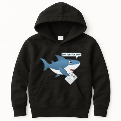 Funny Dun Dun To Do List Shark Kids Hoodie