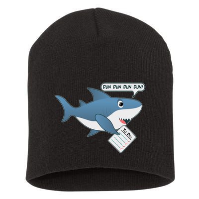 Funny Dun Dun To Do List Shark Short Acrylic Beanie