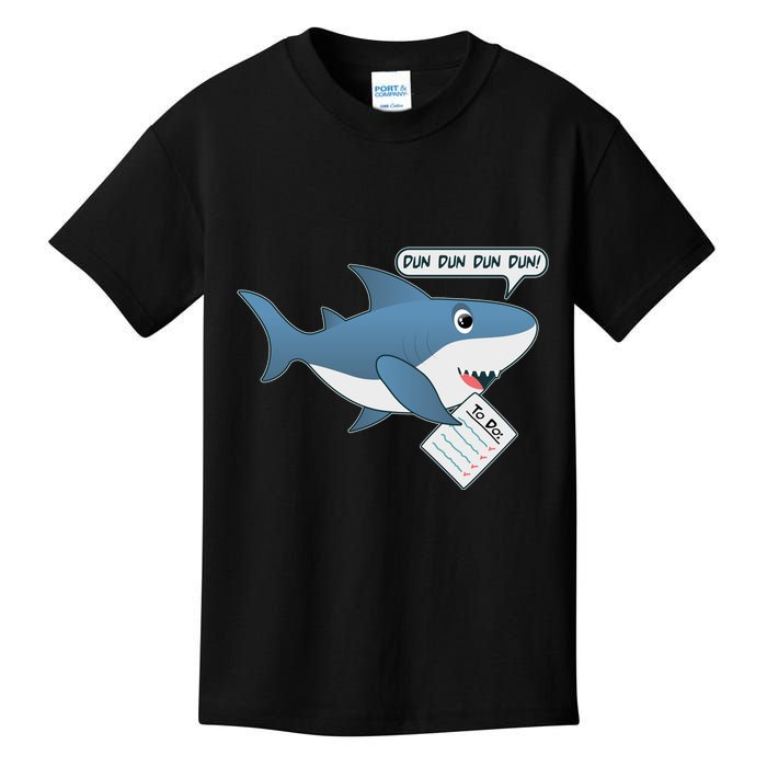 Funny Dun Dun To Do List Shark Kids T-Shirt