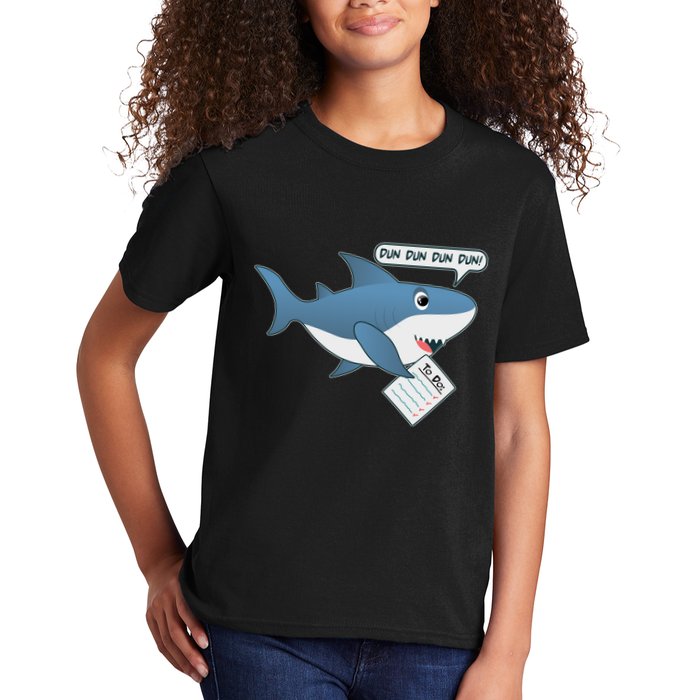 Funny Dun Dun To Do List Shark Kids T-Shirt