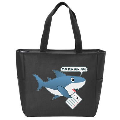 Funny Dun Dun To Do List Shark Zip Tote Bag