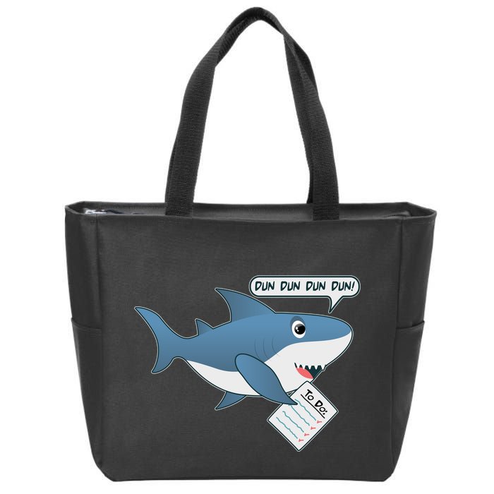 Funny Dun Dun To Do List Shark Zip Tote Bag