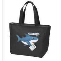 Funny Dun Dun To Do List Shark Zip Tote Bag