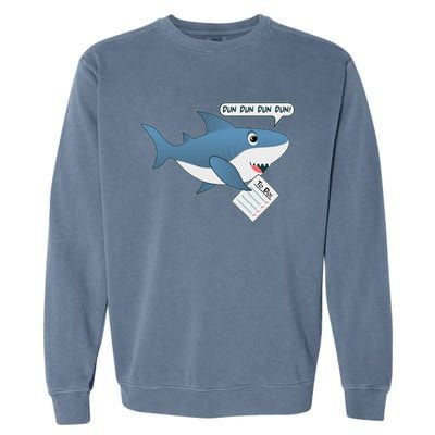 Funny Dun Dun To Do List Shark Garment-Dyed Sweatshirt