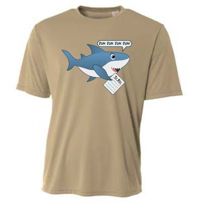 Funny Dun Dun To Do List Shark Cooling Performance Crew T-Shirt