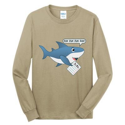 Funny Dun Dun To Do List Shark Tall Long Sleeve T-Shirt