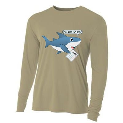 Funny Dun Dun To Do List Shark Cooling Performance Long Sleeve Crew