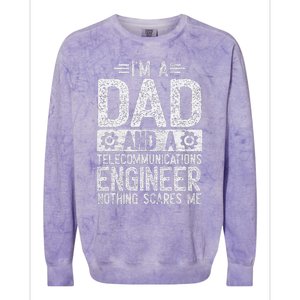 Fathers Day Dad IM Dad And Telecommunications Engineer Colorblast Crewneck Sweatshirt