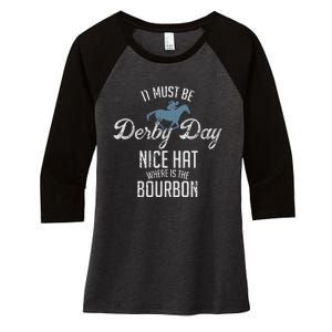 Funny Derby Day And Mint Juleps Kentucky Horse Racing Women's Tri-Blend 3/4-Sleeve Raglan Shirt