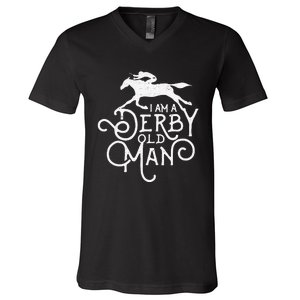 Funny Derby Day Derby Old Man Kentucky Horse Racing V-Neck T-Shirt