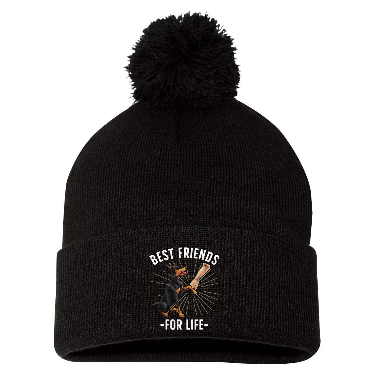 Funny Doberman Design For  Doberman Pinscher Lovers Pom Pom 12in Knit Beanie