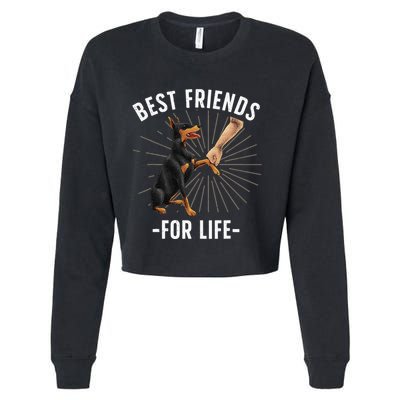 Funny Doberman Design For  Doberman Pinscher Lovers Cropped Pullover Crew