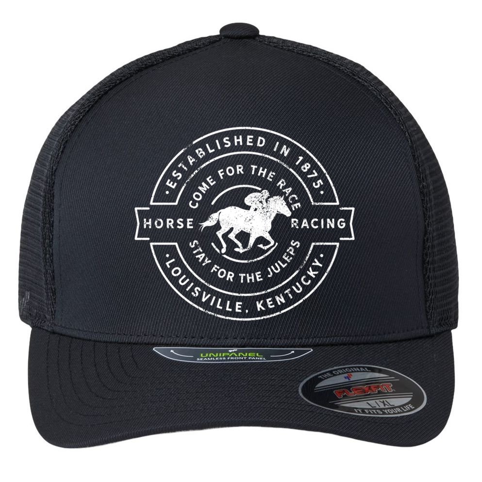 Funny Derby Day Kentucky Horse Racing And Mint Juleps Gift Flexfit Unipanel Trucker Cap