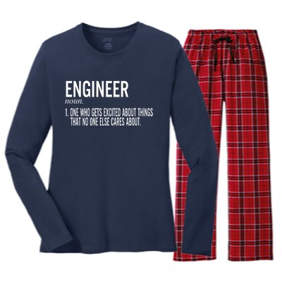 Father's Day Definition Of An Engineering Gifts For Engineers Gifts For Dad Fami Women's Long Sleeve Flannel Pajama Set 