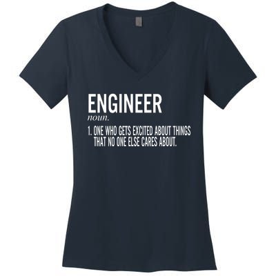 Father's Day Definition Of An Engineering Gifts For Engineers Gifts For Dad Fami Women's V-Neck T-Shirt