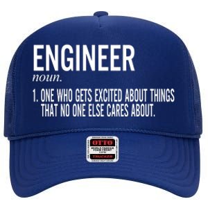 Father's Day Definition Of An Engineering Gifts For Engineers Gifts For Dad Fami High Crown Mesh Back Trucker Hat