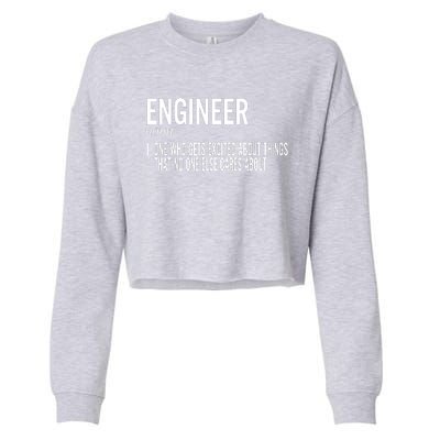 Father's Day Definition Of An Engineering Gifts For Engineers Gifts For Dad Fami Cropped Pullover Crew