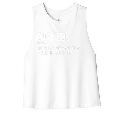 Father's Day Definition Of An Engineering Gifts For Engineers Gifts For Dad Fami Women's Racerback Cropped Tank