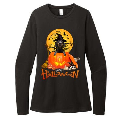 Funny Dachshund Dog Spooky Halloween Womens CVC Long Sleeve Shirt