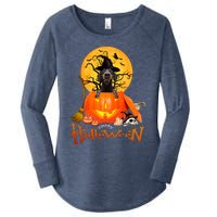 Funny Dachshund Dog Spooky Halloween Women's Perfect Tri Tunic Long Sleeve Shirt