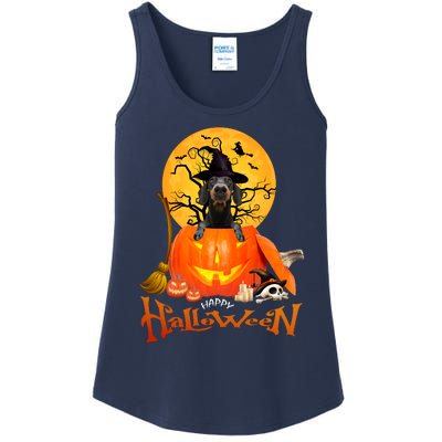 Funny Dachshund Dog Spooky Halloween Ladies Essential Tank