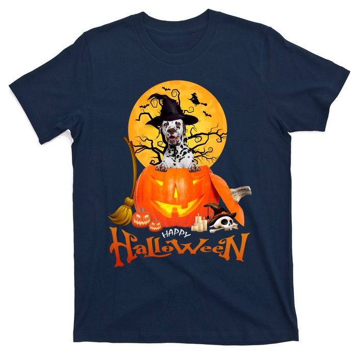 Funny Dalmatian Dog Spooky Halloween T-Shirt