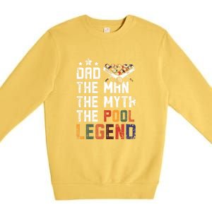 Father's Day Dad The Pool Billiards Legend Gift For Dad Premium Crewneck Sweatshirt