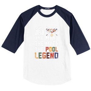 Father's Day Dad The Pool Billiards Legend Gift For Dad Baseball Sleeve Shirt