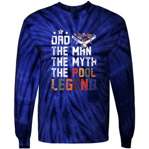 Father's Day Dad The Pool Billiards Legend Gift For Dad Tie-Dye Long Sleeve Shirt