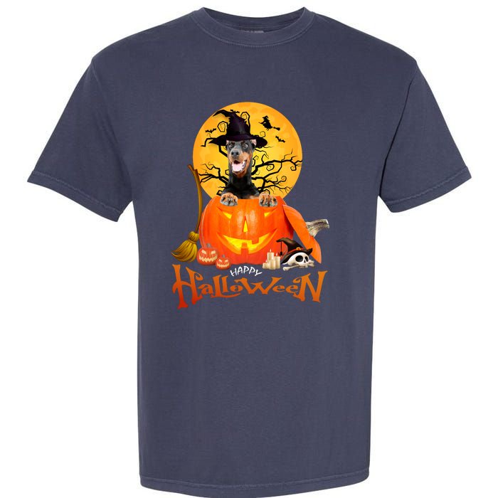 Funny Dobermann Dog Spooky Halloween Garment-Dyed Heavyweight T-Shirt