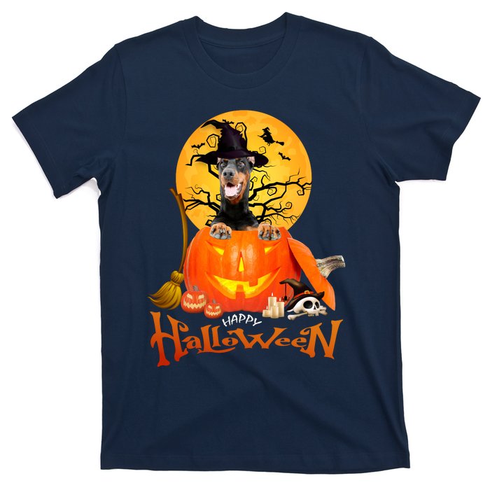 Funny Dobermann Dog Spooky Halloween T-Shirt