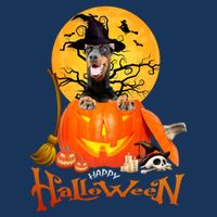 Funny Dobermann Dog Spooky Halloween Sustainable Bucket Hat