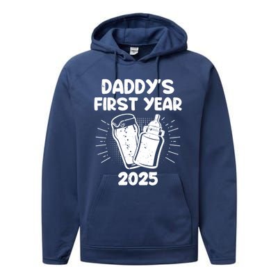 FatherS Day DaddyS First Year 2025 Fathers Great Gift Performance Fleece Hoodie